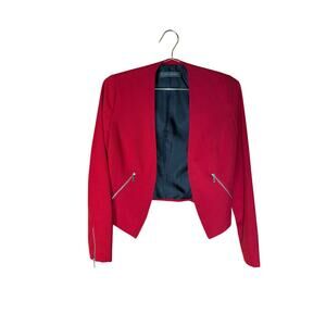 Vintage Y2K Red Suzy Shier Blazer with Zipper Details Sz XS